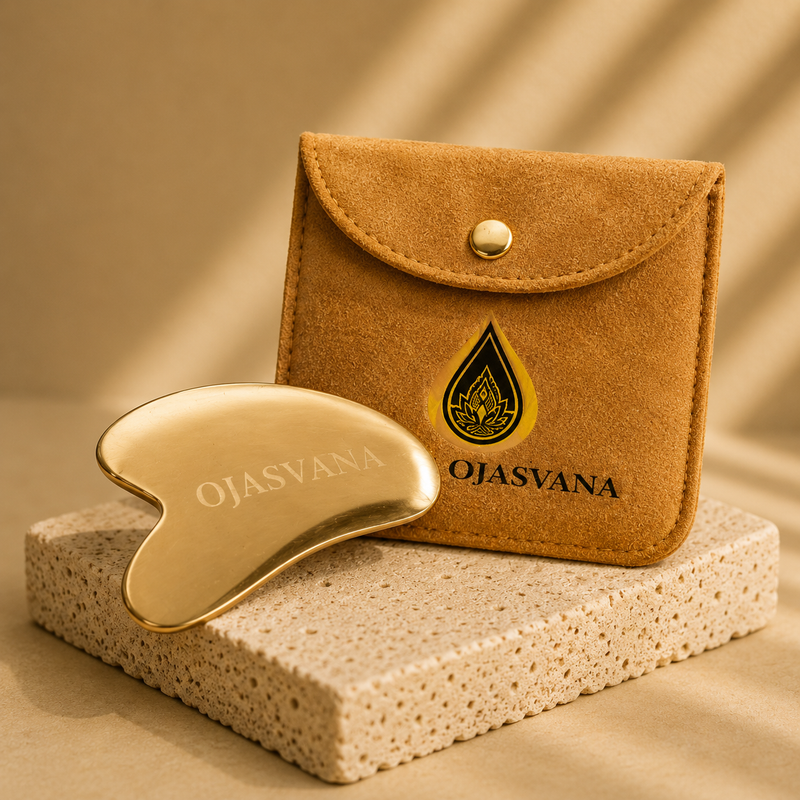 OJASVANA Bronze Gua Sha – Premium Ayurvedic Facial Massage Tool