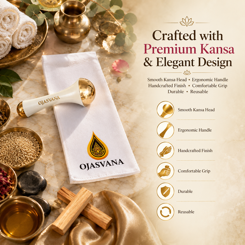 OJASVANA Kansa Wand – Premium Ayurvedic Body Massage Tool